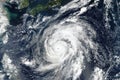 Hagibis super typhoon approaching the coast. The eye of the hurricane Royalty Free Stock Photo