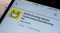 Magelang, Central Java, Indonesia, April 16, 2019. Hago app in play store. close up on the Android Smartphones screen. - Image