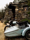 Hagrid`s motorbike and background home Hagrid Royalty Free Stock Photo