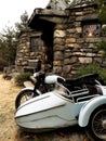 Hagrid`s motorbike and background home Hagrid