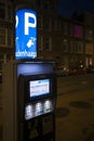 The Hague city parking parking meter at night Royalty Free Stock Photo