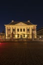 The Hague , Februari 17 2019: The Hague, The Netherlands. Building of the Mauritshuis with long-fluttered flags in long