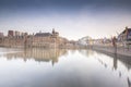 The Hague - February 17 2019: The Hague, The Neherlands. View to the historical Binnenhof with the Hofvijver lake by