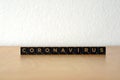 THE HAGUE, HOLLAND - JUNE 6, 2020: Scrabble word game spelling CORONAVIRUS