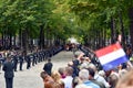 THE HAGUE, HOLLAND - SEPTEMBER 17, 2019: The Glass Coach with Queen Maxima and King Willem-Alexander waving to the crowds on Prins Royalty Free Stock Photo