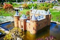 THE HAGUE, THE NETHERLANDS - APRIL 26, 2022: Model of Dutch castle at Madurodam miniature park, The Hague, the Netherlands,