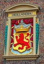 Symbol HOLLANDIA on the building in the city The Hague, Netherlands Royalty Free Stock Photo