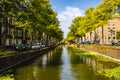 Typical Dutch Water Canal in The Netherlands