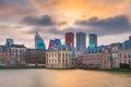 The Hague, Netherlands Skyline at Dawn Royalty Free Stock Photo