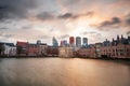 The Hague, Netherlands Cityscape at Dusk Royalty Free Stock Photo