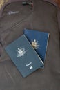 Passports placed ready on top of travel bag