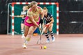 The Hague, Netherlands - FEBRUARY 16, 2020: Charlie works EuroHockey Indoor Club Cup 2020 Women. Final match Royalty Free Stock Photo