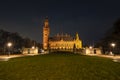 The Hague, the Netherlands - 18 February 2019: : The Hague, The Netherlands. Peace Palace Dutch: vredespaleis at dusk