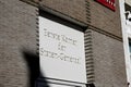 The Hague, The Netherlands - March 16 2023: Name sign entrance of Dutch First Chamber known as Eerste Kamer