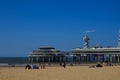 Hague, Netherlands - May 2, 2022: Beautiful view of beach and Scheveningen Pier Royalty Free Stock Photo