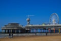 Hague, Netherlands - May 2, 2022: Beautiful view of beach and Scheveningen Pier with Ferris wheel Royalty Free Stock Photo