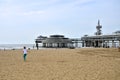 The Hague, Netherlands - May 8, 2015: Children playing at the beach, Scheveningen district Royalty Free Stock Photo