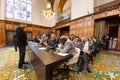 Ambassadors big hall desk sitting tlking ICJ peace palace the hague