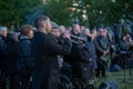 The last post is performed during a memorial service Royalty Free Stock Photo