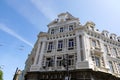 The Hague, The Netherlands - May 18 2023 : View of old historic Passage building above entrance in Den Haag Centrum