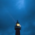 HAGUE, NETHERLANDS - OCTOBER 18: Hoge vuurtoren van IJmuiden Lighthouse. IJmuiden, The Hague, Netherlands Royalty Free Stock Photo