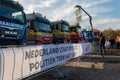 The Hague, South Holland/ The Netherlands - Oktober 30 2019, Builders protest against regulations of Nitrogen emissions and PFAS