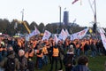 The Hague, South Holland/ The Netherlands - Oktober 30 2019, Builders protest against regulations of Nitrogen emissions and PFAS