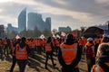 The Hague, South Holland/ The Netherlands - Oktober 30 2019, Builders protest against regulations of Nitrogen emissions and PFAS