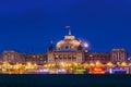 Scheveningen Beach, Grand Hotel AmrÃÂ¢th, Kurhaus with restaurants right on the beach Royalty Free Stock Photo