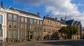 The Hague street view with building of State Council and Kloosterkerk church