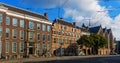 The Hague street view with building of State Council and Kloosterkerk church