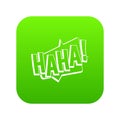 HAHA, comic text sound effect icon digital green Royalty Free Stock Photo