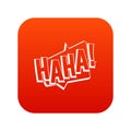 HAHA, comic text sound effect icon digital red