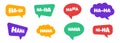 Haha laughing speech bubble. Comic speech bubble icon set. Set of speech bubbles. Vector illustration Royalty Free Stock Photo