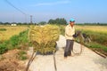 HAI DUONG, VIETNAM, October, 26: Unidentified man bring rice bun