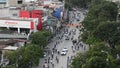 Nov 06/2018 HaiPhong, Vietnam HD video of skyline during late afternoon from Level Hotel at Lach Tray street