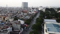 Nov 06/2018 HaiPhong, Vietnam HD video of skyline during late afternoon from Level Hotel at Lach Tray street