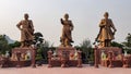 Statues Of 3 Heroes Ngo Quyen, Le Dai Hanh, Tran Hung Dao At Bach Dang Giang Relic Complex, Vietnam. Royalty Free Stock Photo