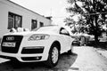 Hai, Ukraine - October 20, 2016: Audi Q7 wedding cortege