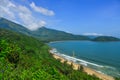 Hai Van Pass with beautiful beach Royalty Free Stock Photo