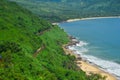 Hai Van Pass with beautiful beach Royalty Free Stock Photo