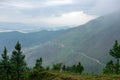 The Hai Van Pass, Da Nang, Vietnam. A beautiful road to drive by motorbike, very nice curves, turns and awesome view. Aerial view Royalty Free Stock Photo