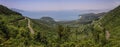 Da Nang bay and city from the Hai Van Pass, Thua Thien-Hue Province, Vietnam Royalty Free Stock Photo