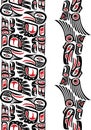 Haida style tattoo pattern Royalty Free Stock Photo