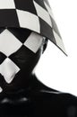 Haif face with a chessboard on the head Royalty Free Stock Photo