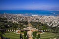 Haifa Bahai garden view to the sea Royalty Free Stock Photo