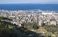 Haifa Bay and Port and Bahai Gardens in Israel Royalty Free Stock Photo