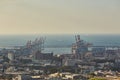 Haifa industrial port, aerial panoramic landscape photo