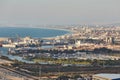 Haifa industrial port, aerial panoramic landscape photo