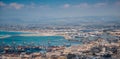 Haifa industrial port, tilt-shift photo Royalty Free Stock Photo